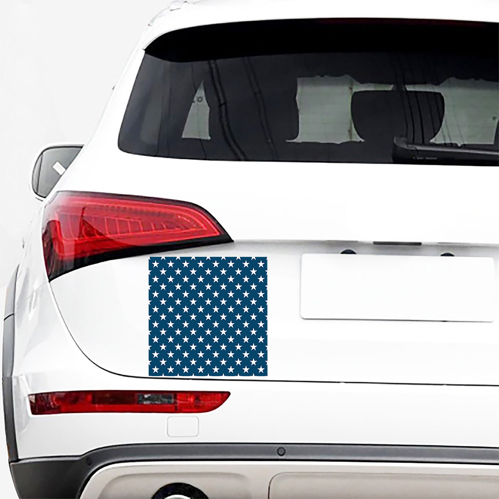 White And Blue USA Star Pattern Print Car Sticker