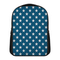 White And Blue USA Star Pattern Print Casual Backpack
