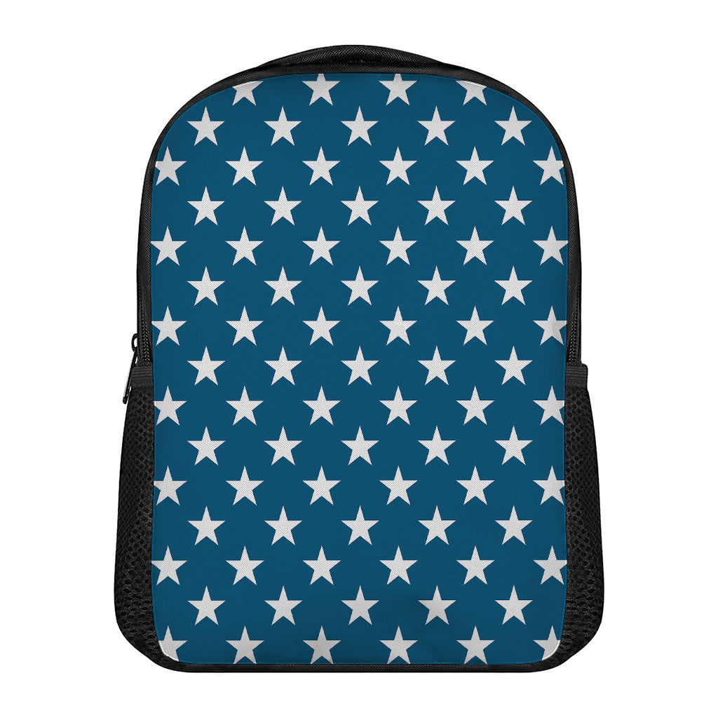 White And Blue USA Star Pattern Print Casual Backpack
