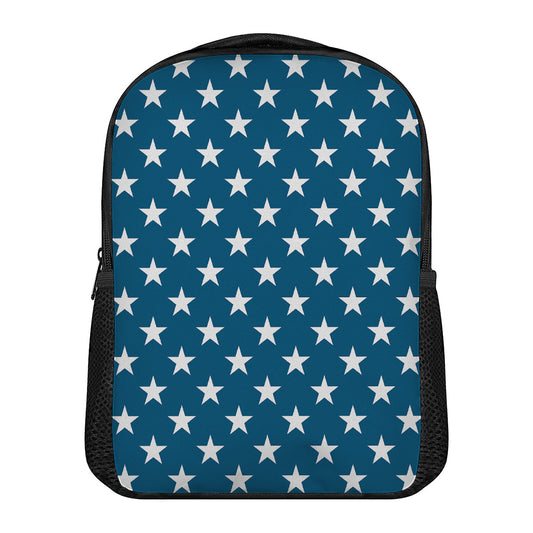 White And Blue USA Star Pattern Print Casual Backpack