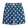 White And Blue USA Star Pattern Print Cotton Shorts