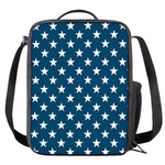 White And Blue USA Star Pattern Print Crossbody Lunch Bag