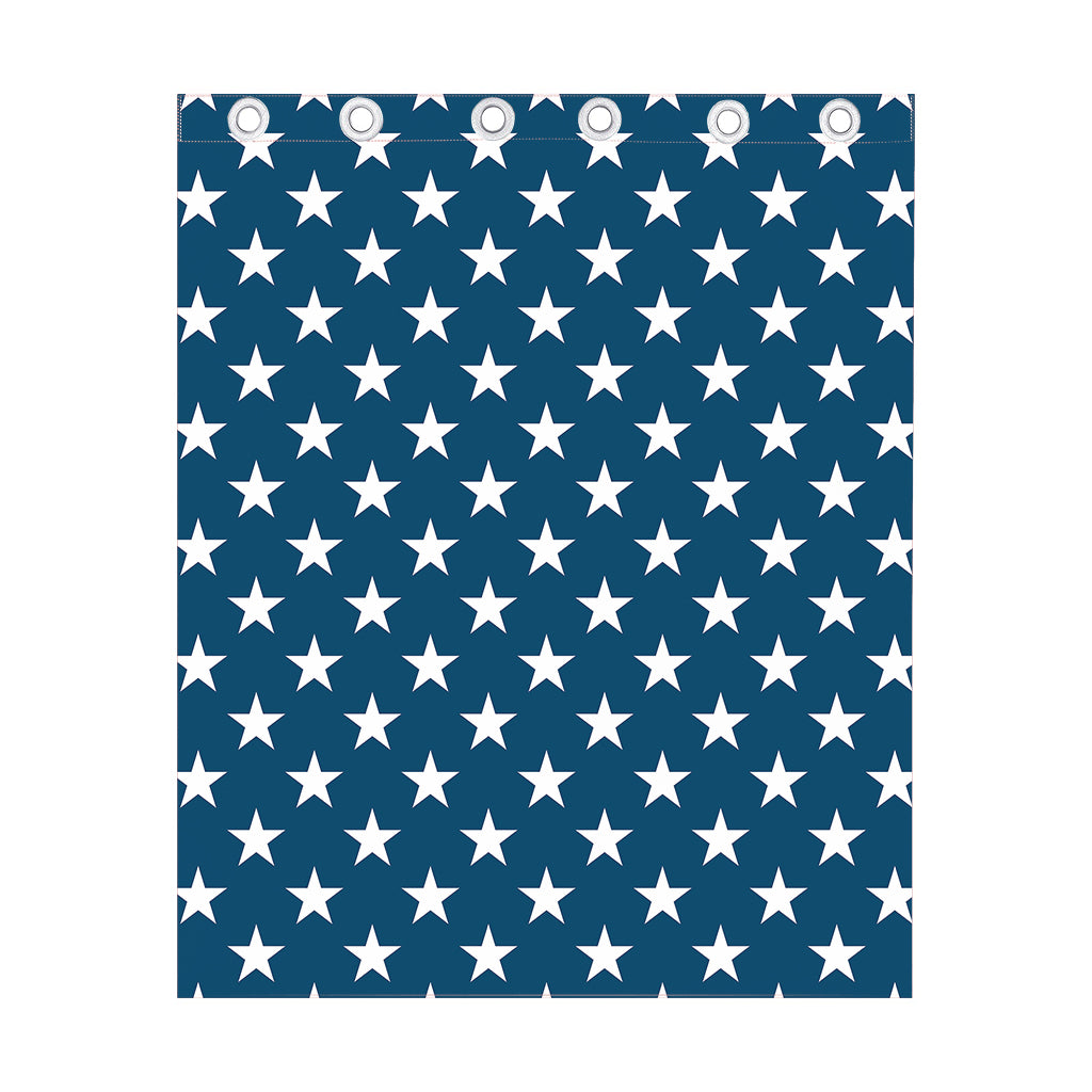 White And Blue USA Star Pattern Print Curtain