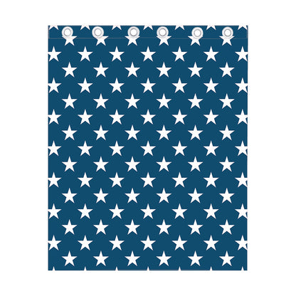 White And Blue USA Star Pattern Print Curtain