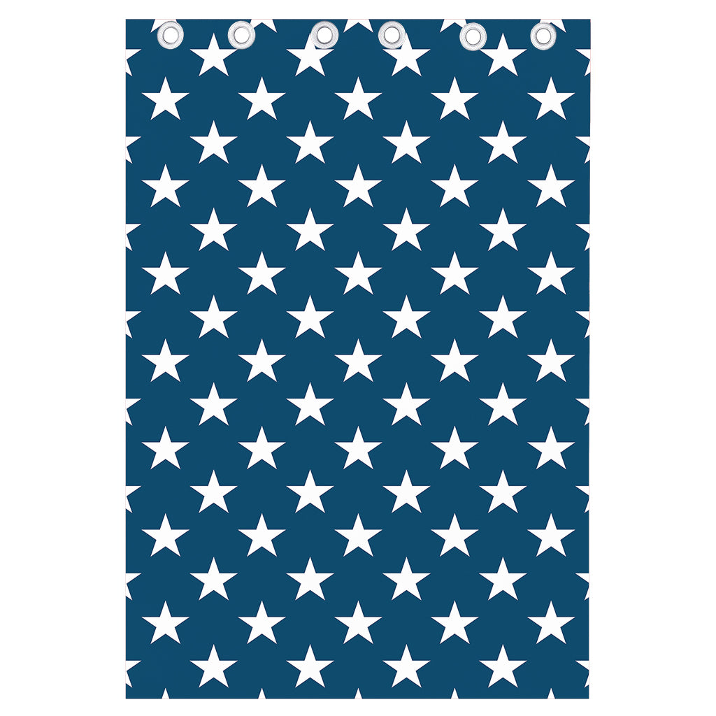 White And Blue USA Star Pattern Print Curtain