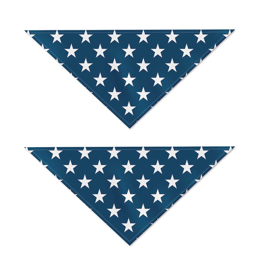 White And Blue USA Star Pattern Print Dog Bandana