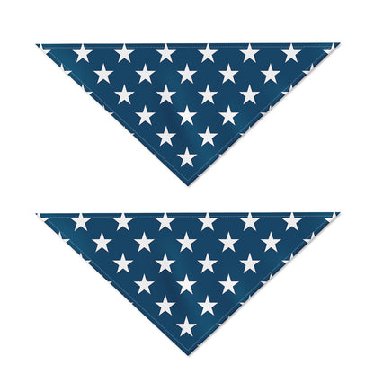 White And Blue USA Star Pattern Print Dog Bandana