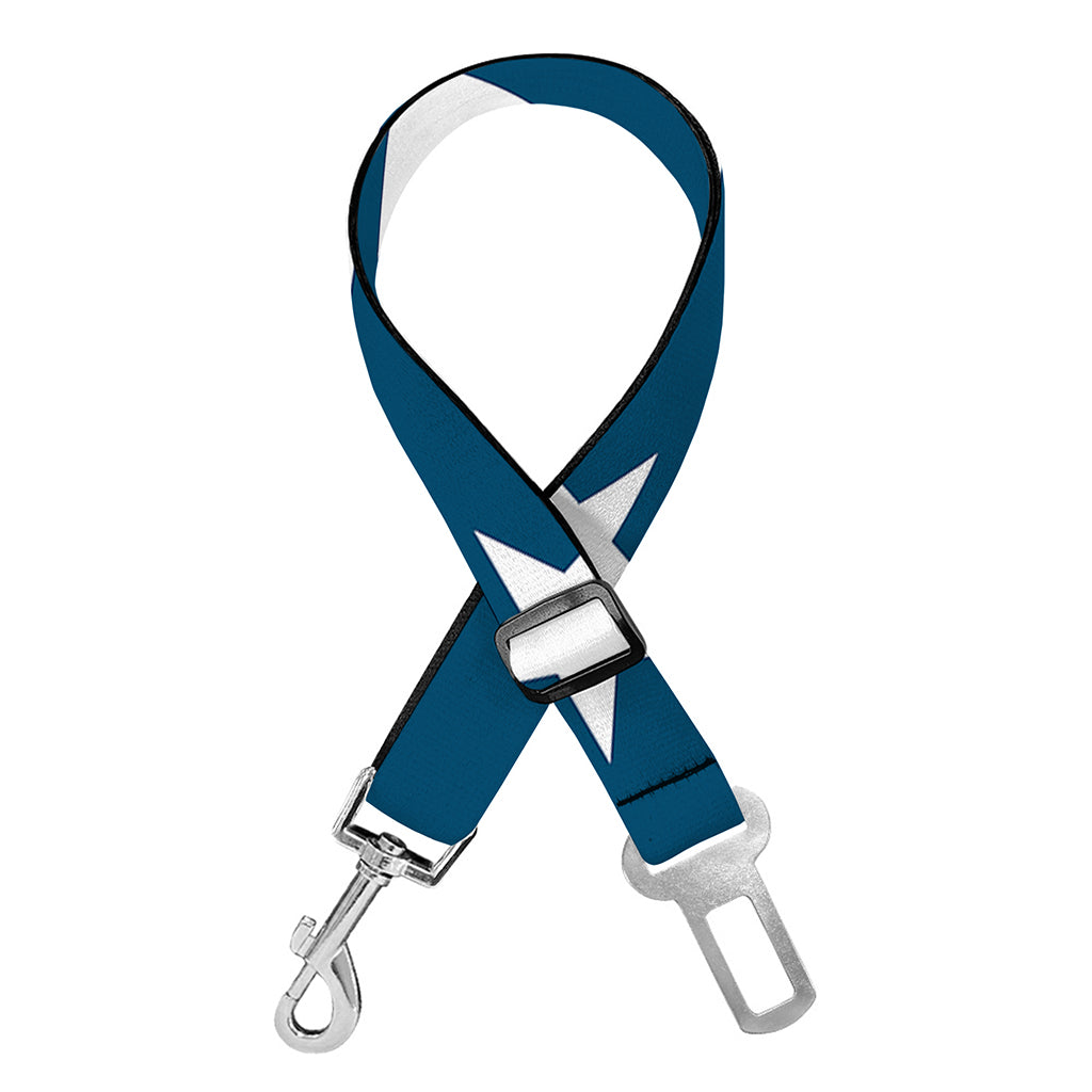 White And Blue USA Star Pattern Print Dog Seat Belt