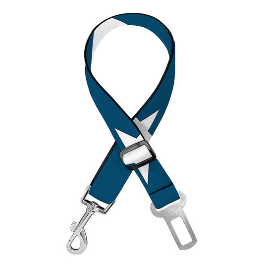 White And Blue USA Star Pattern Print Dog Seat Belt