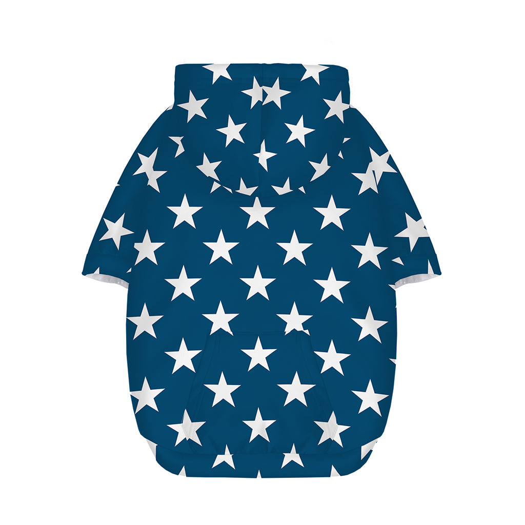 White And Blue USA Star Pattern Print Dog Zip Up Hoodie