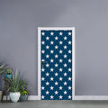 White And Blue USA Star Pattern Print Door Sticker