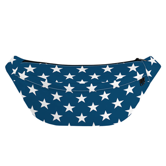 White And Blue USA Star Pattern Print Fanny Pack