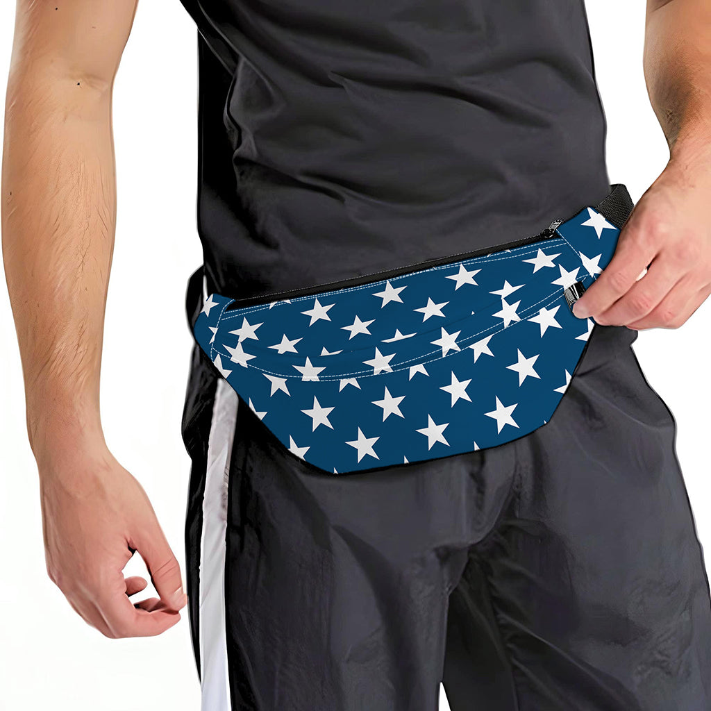 White And Blue USA Star Pattern Print Fanny Pack
