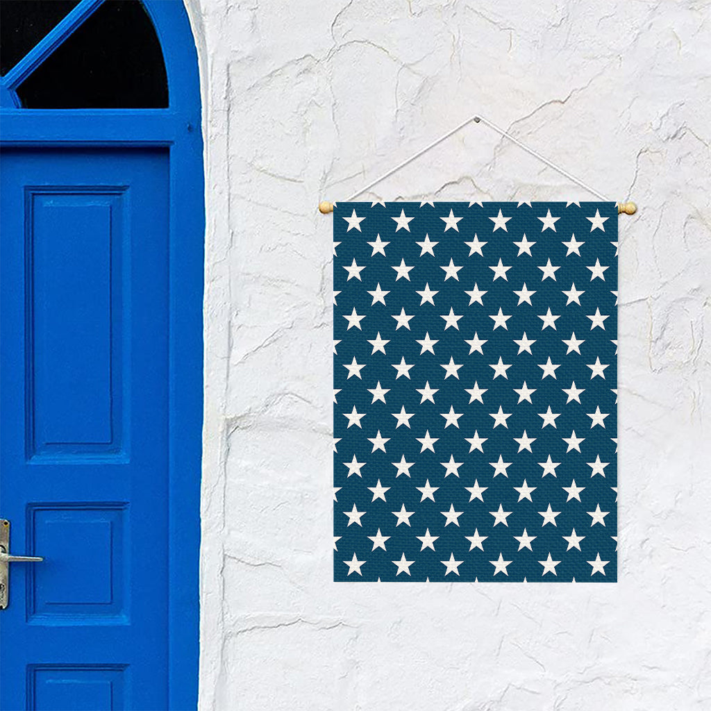 White And Blue USA Star Pattern Print Garden Flag