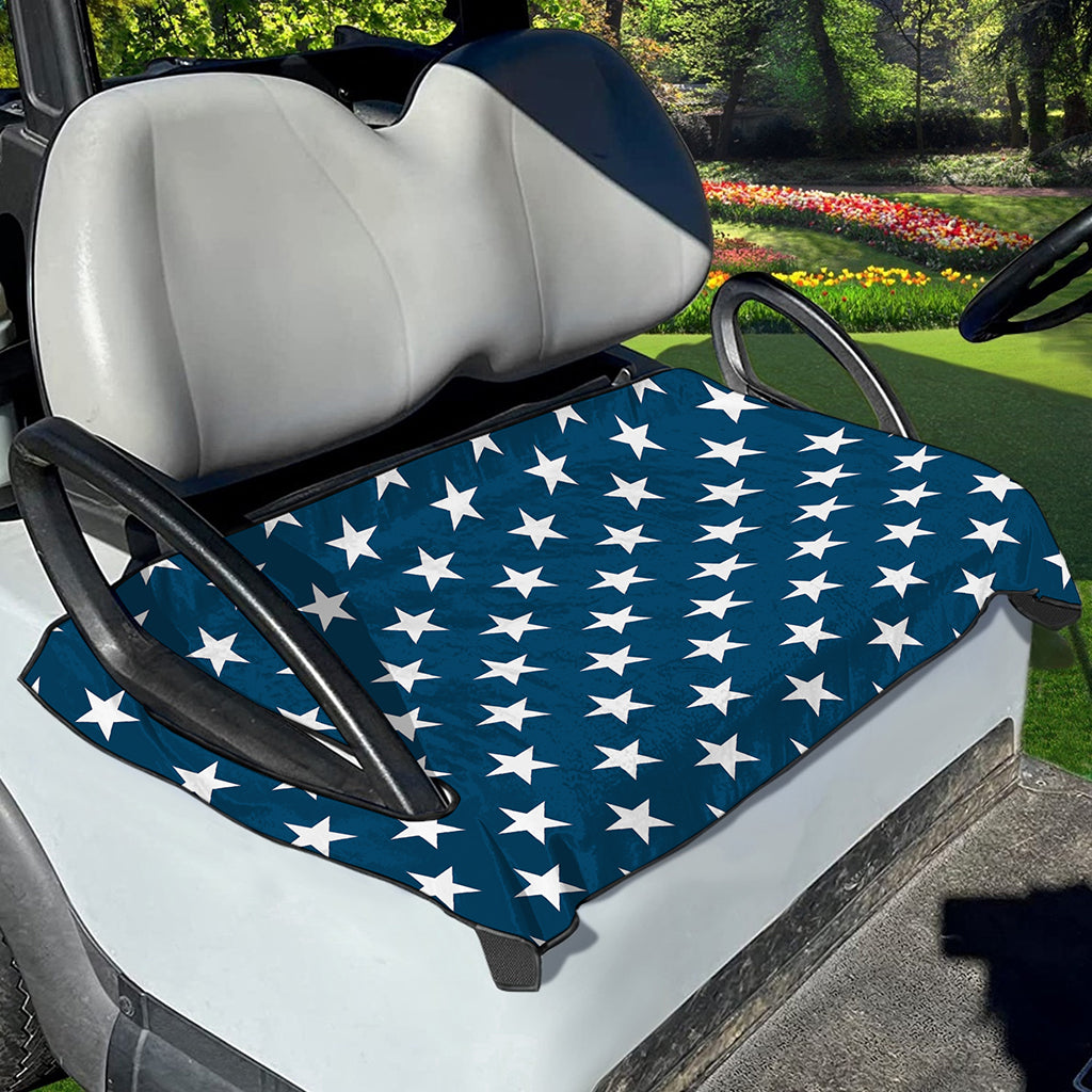 White And Blue USA Star Pattern Print Golf Cart Seat Cover