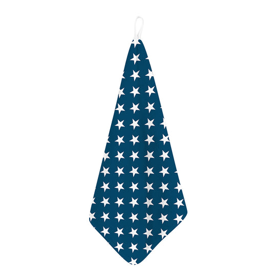 White And Blue USA Star Pattern Print Hand Towel