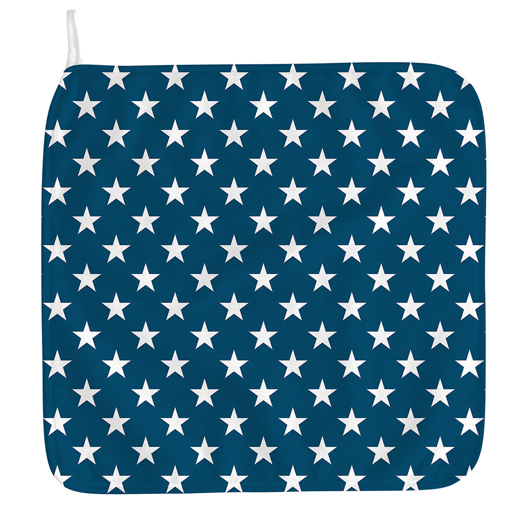 White And Blue USA Star Pattern Print Hand Towel