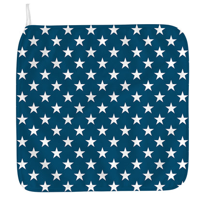 White And Blue USA Star Pattern Print Hand Towel