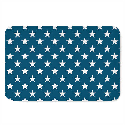 White And Blue USA Star Pattern Print Indoor Door Mat