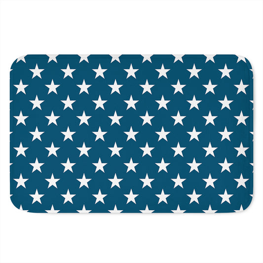 White And Blue USA Star Pattern Print Indoor Door Mat