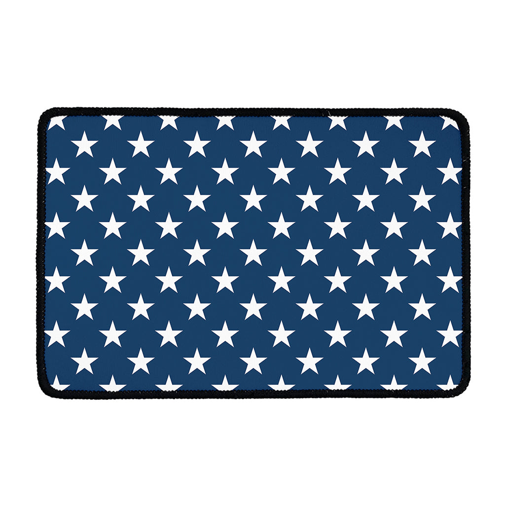 White And Blue USA Star Pattern Print Kitchen Mat