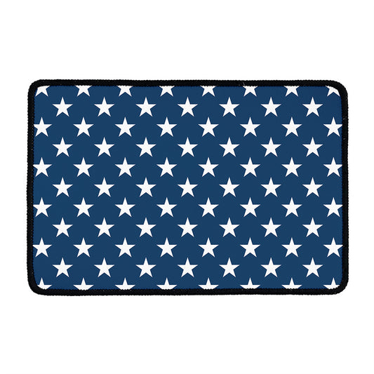 White And Blue USA Star Pattern Print Kitchen Mat