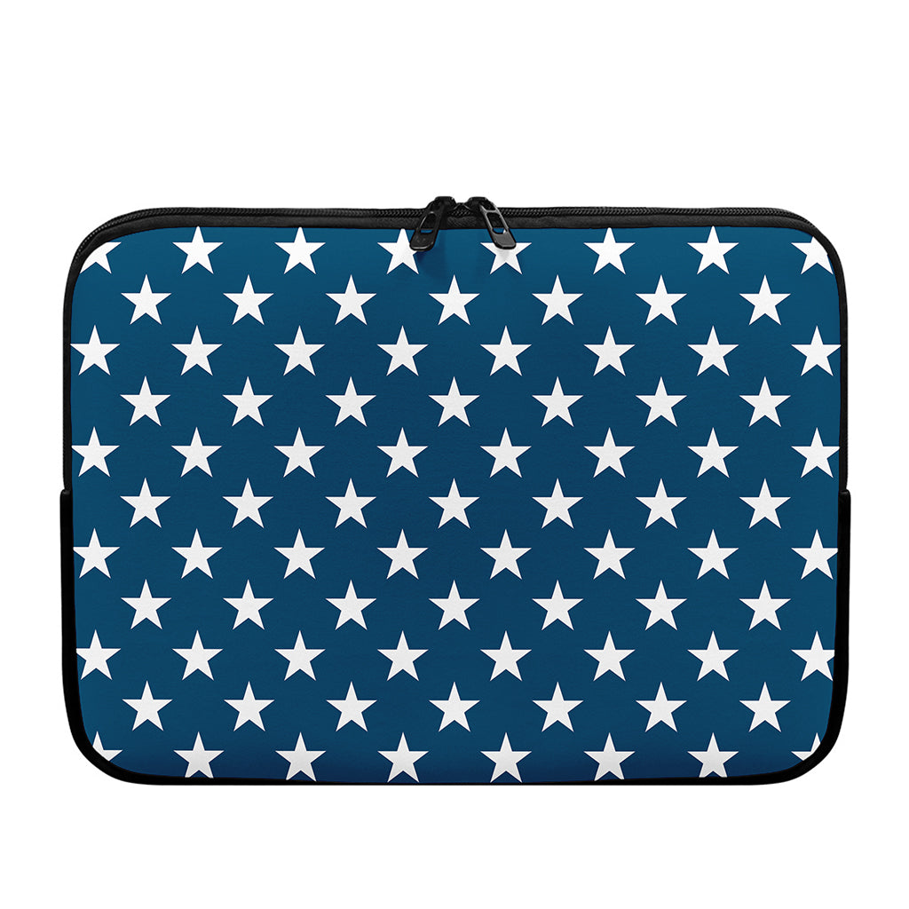 White And Blue USA Star Pattern Print Laptop Sleeve