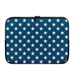 White And Blue USA Star Pattern Print Laptop Sleeve