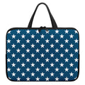 White And Blue USA Star Pattern Print Laptop Sleeve With Handle