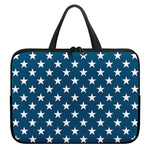White And Blue USA Star Pattern Print Laptop Sleeve With Handle