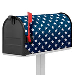 White And Blue USA Star Pattern Print Mailbox Cover