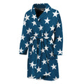White And Blue USA Star Pattern Print Men's Bathrobe