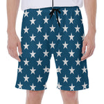 White And Blue USA Star Pattern Print Men's Beach Shorts