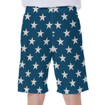 White And Blue USA Star Pattern Print Men's Beach Shorts