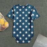 White And Blue USA Star Pattern Print Men's Bodysuit