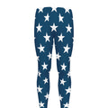 White And Blue USA Star Pattern Print Men's Leggings