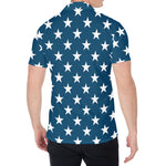White And Blue USA Star Pattern Print Men's Shirt