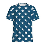White And Blue USA Star Pattern Print Men's Sports T-Shirt