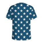 White And Blue USA Star Pattern Print Men's Sports T-Shirt