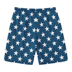 White And Blue USA Star Pattern Print Men's Swim Trunks