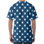 White And Blue USA Star Pattern Print Men's Velvet T-Shirt