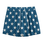 White And Blue USA Star Pattern Print Mesh Shorts