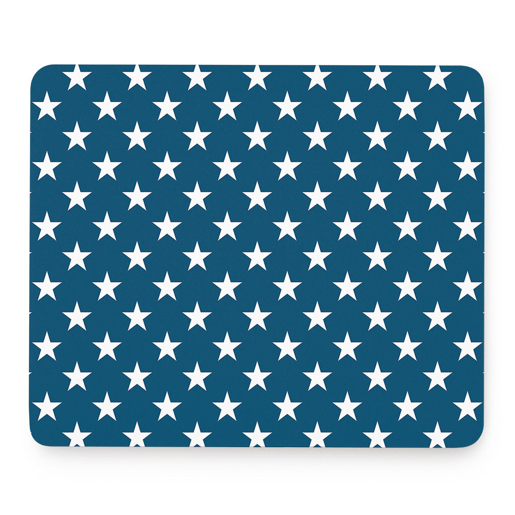White And Blue USA Star Pattern Print Mouse Pad