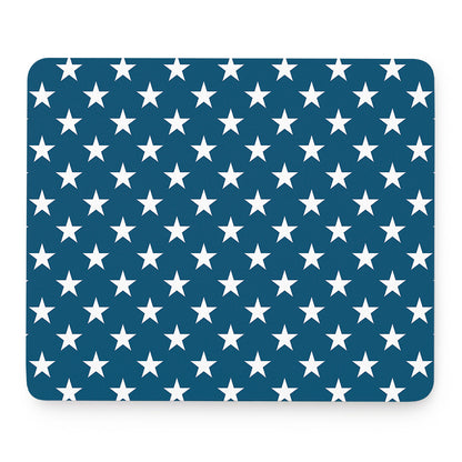 White And Blue USA Star Pattern Print Mouse Pad