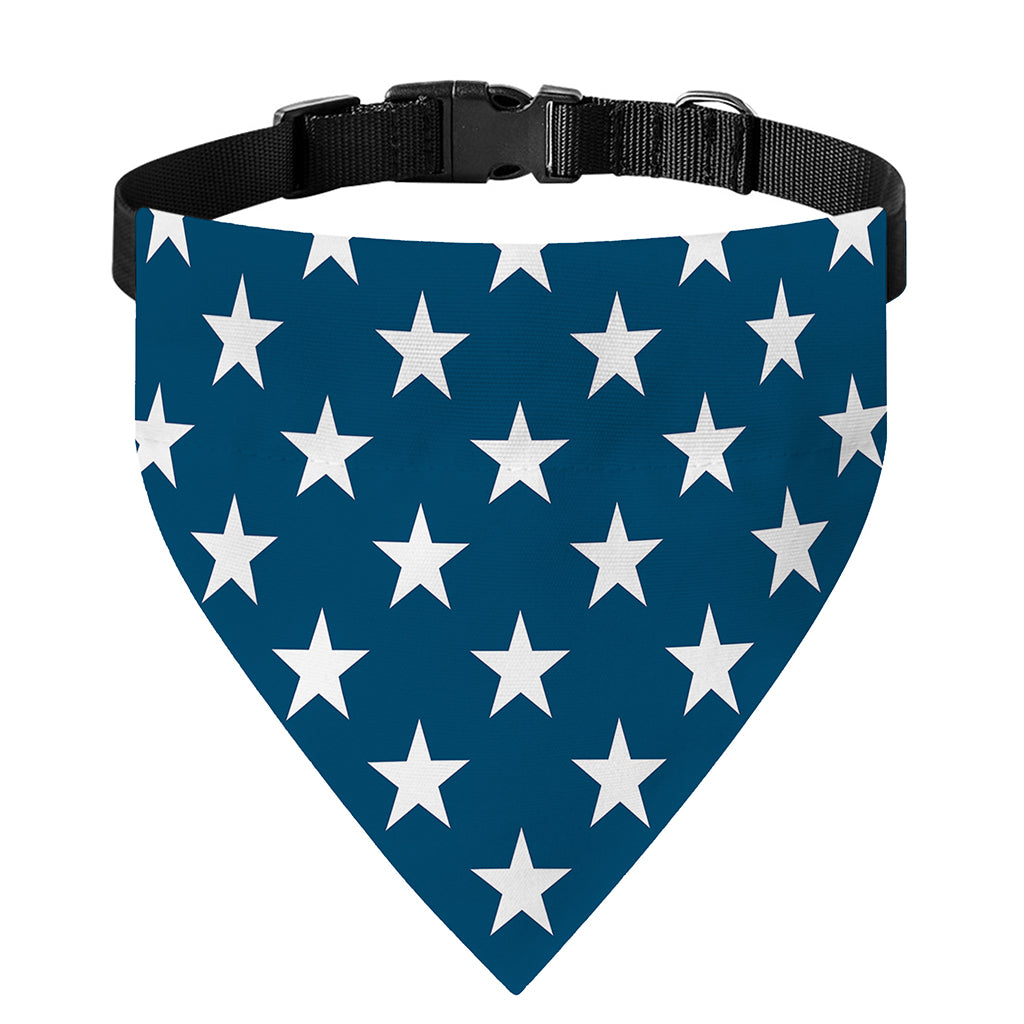 White And Blue USA Star Pattern Print Over The Collar Dog Bandana