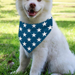 White And Blue USA Star Pattern Print Over The Collar Dog Bandana