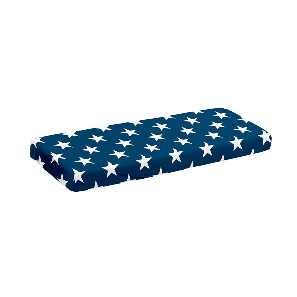 White And Blue USA Star Pattern Print Piano Keyboard Cover