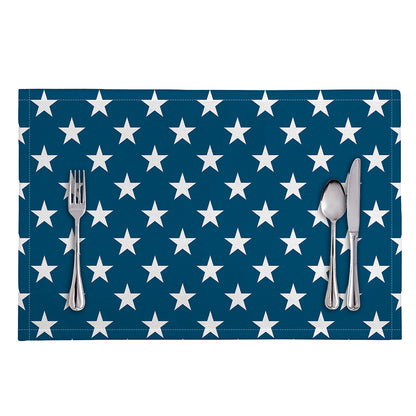 White And Blue USA Star Pattern Print Placemat