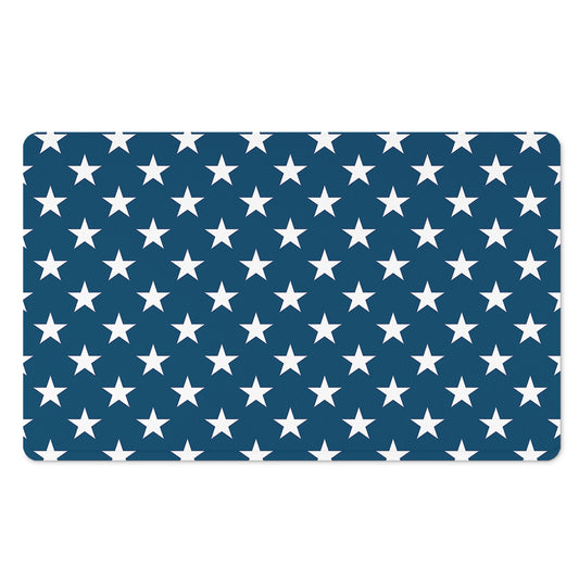 White And Blue USA Star Pattern Print Polyester Doormat