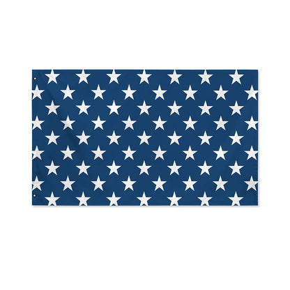 White And Blue USA Star Pattern Print Polyester Flag